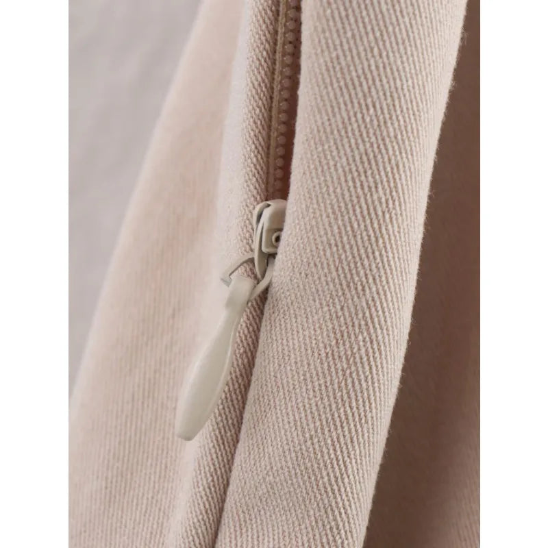 Elegant Midi Dress Beige Contrast Panels Sleeveless Work Dress with Belt 2025 Spring Summer Casual Chic Outfit