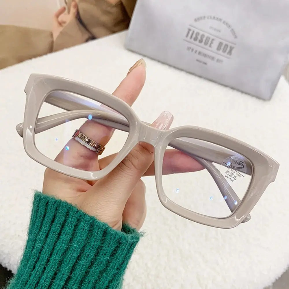 Large Frame Oversized Square Glasses Ins Flat Light Glasses Myopia Glasses Anti Blue Light Glasses Transparent Eyeglasses