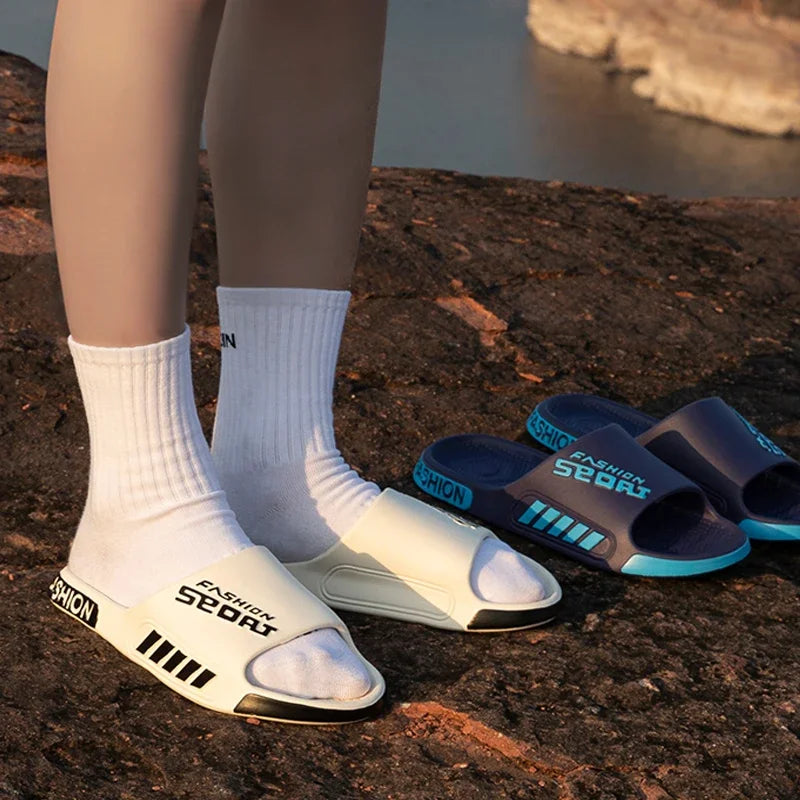 Men Women Outdoor Soft EVA Slippers Thick Bottom Couple Summer Home Sandal Anti-Slip Indoor Casual Bathroom Flip Flops
