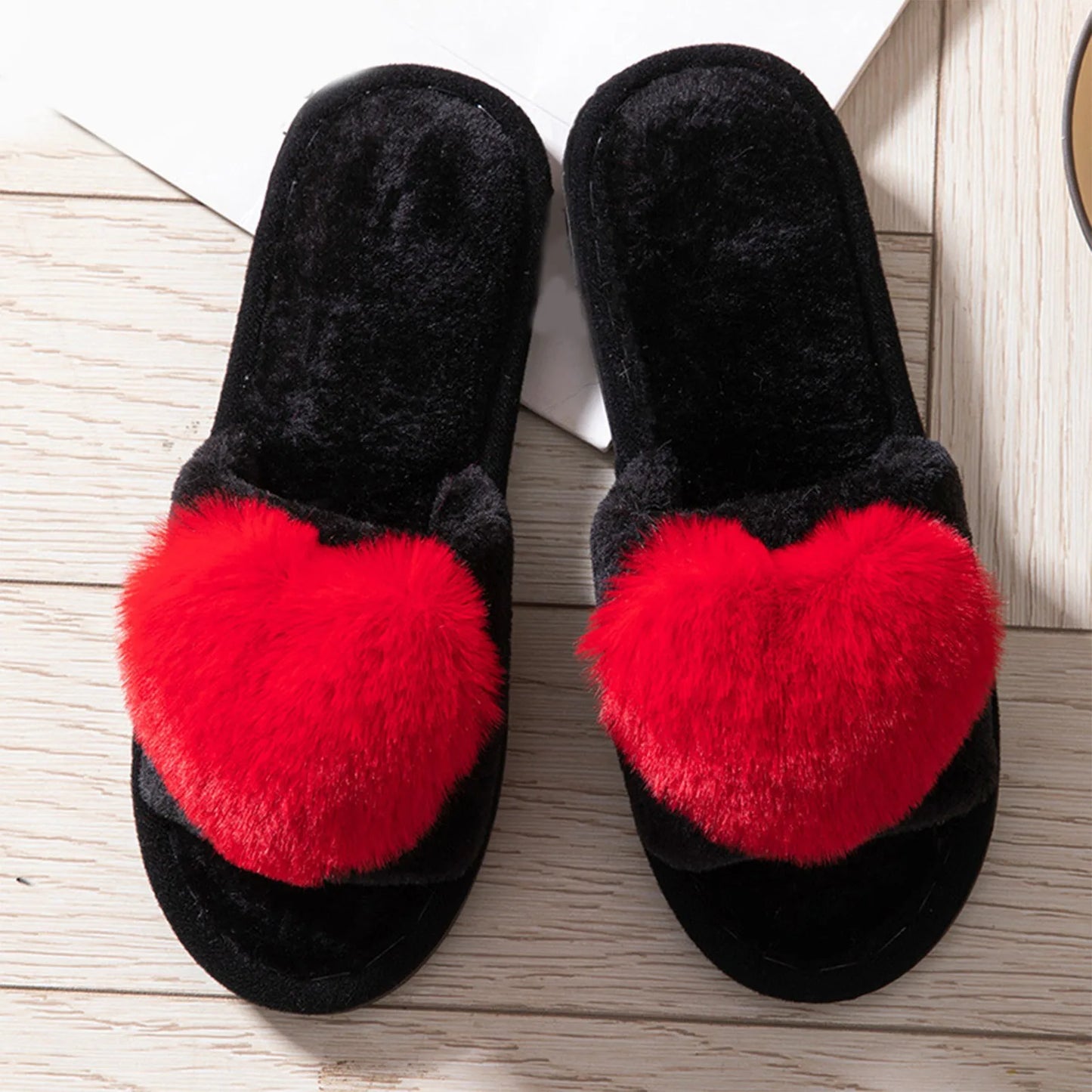 Women'S Slippers Love Plush Cute Home Leisure Slippers Soft And Cute Bedroom Wear Warm And Comfortable For Daily Home