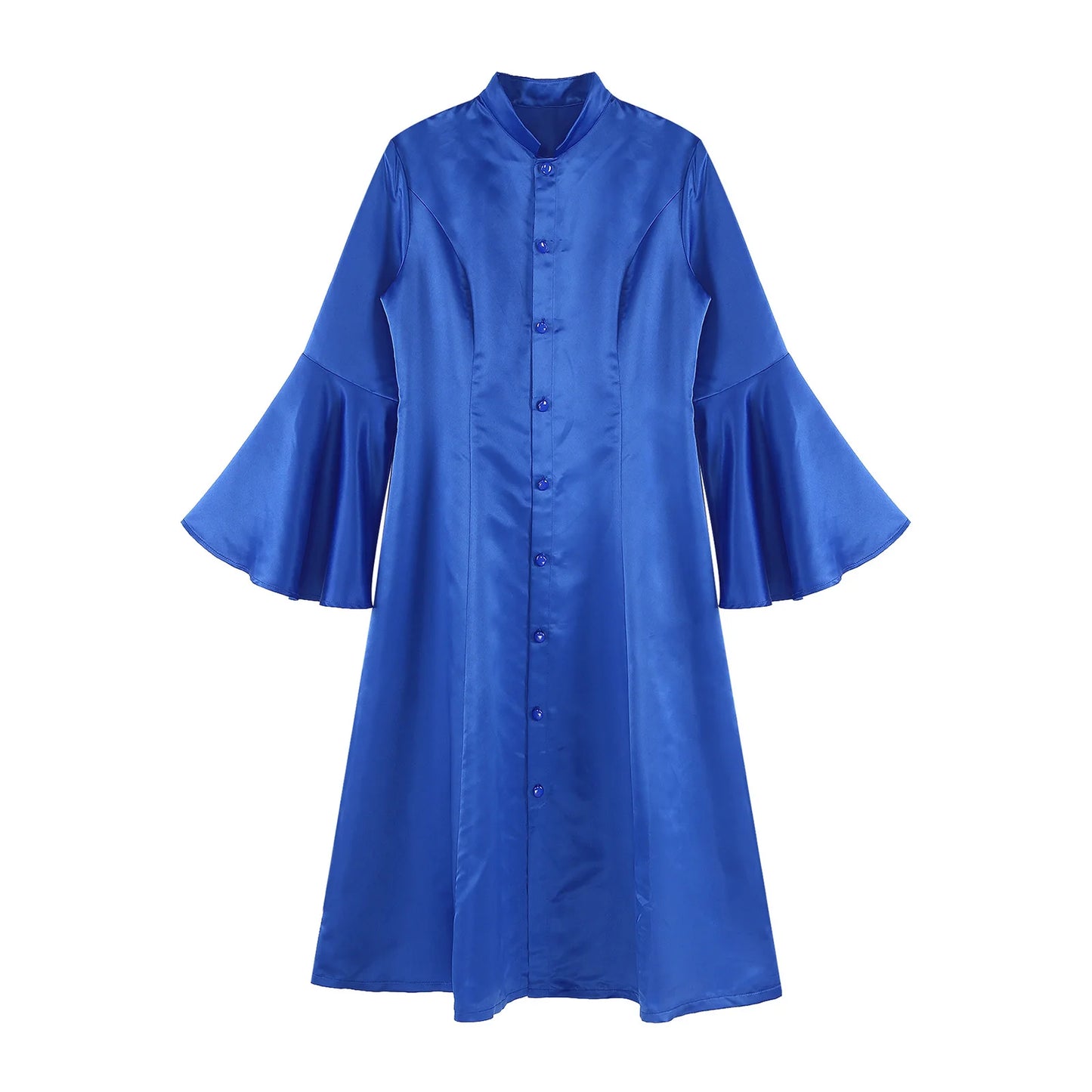 Women Clergy Church Choir Robe Flare Sleeve Worship Liturgical Praise Dance Gown Dress Halloween Priest Pastor Cosplay Costume