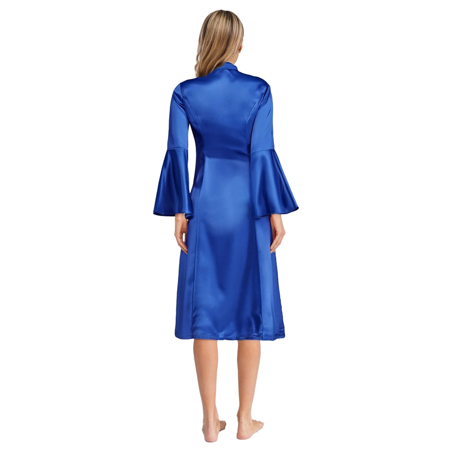 Women Clergy Church Choir Robe Flare Sleeve Worship Liturgical Praise Dance Gown Dress Halloween Priest Pastor Cosplay Costume