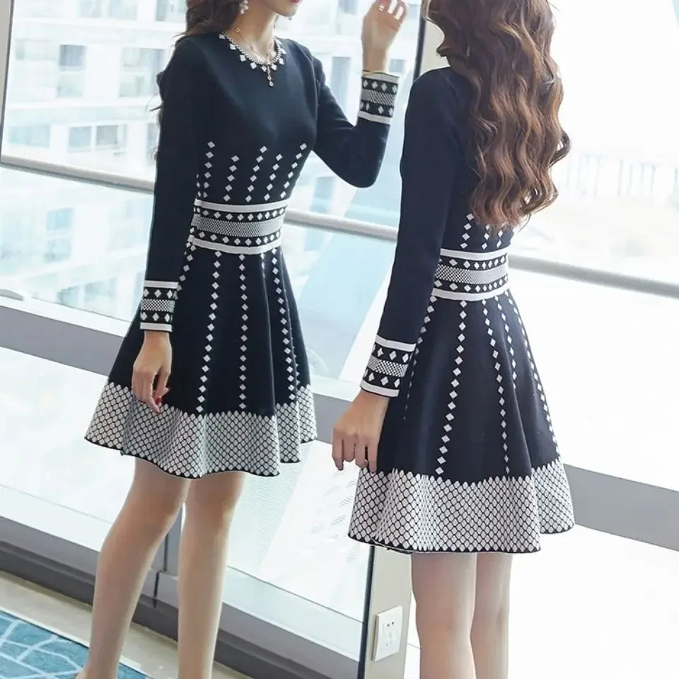 Elegant and Pretty Midi Female Dress Fashion Women's Long Sleeve Dresses New In Outfits A Line On Sale Clearance Casual Youth X