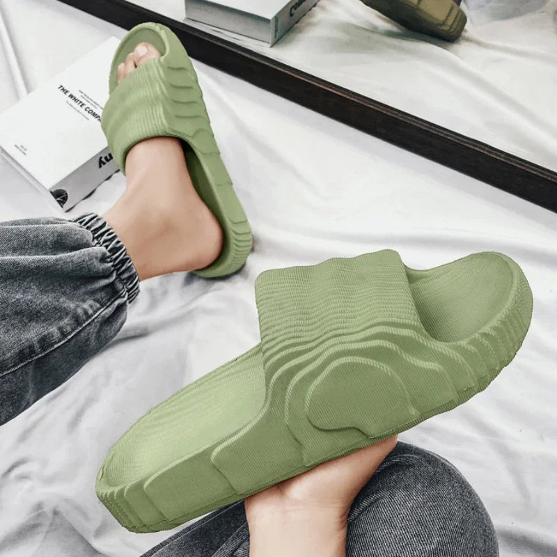 Soft Home Slippers Couple Summer Indoor Skid Proof Bathroom Slippers Sandals Hotel Solid Color Men Women Flip Flops Flat Shoes