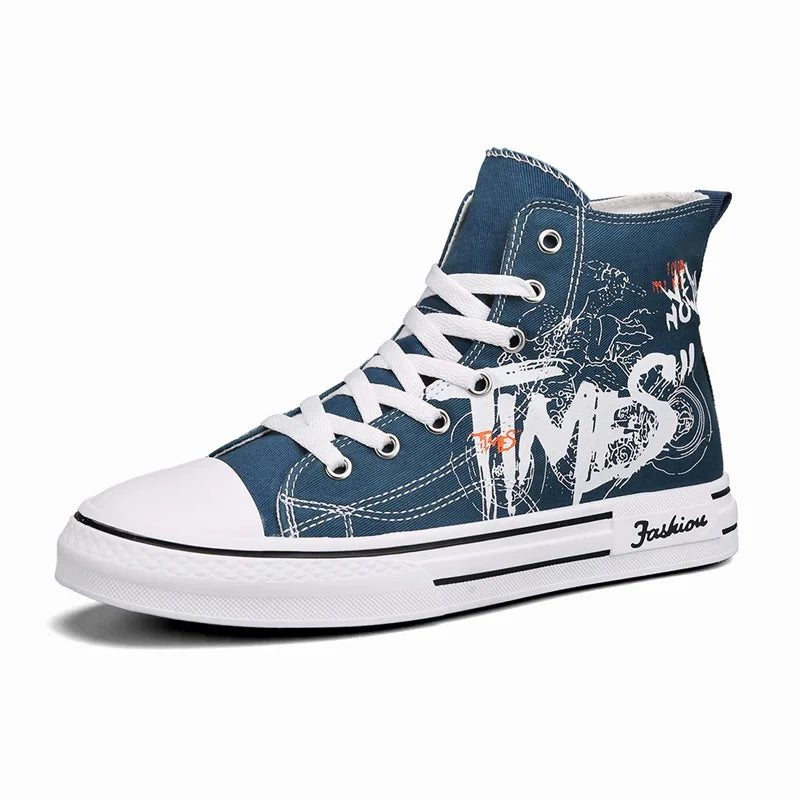 Men Shoes Vulcanize Canvas Shoes High Top Sneakers Casual Breathable Platform Shoes Man Trainers Tenis Masculino Chunky Sneakers