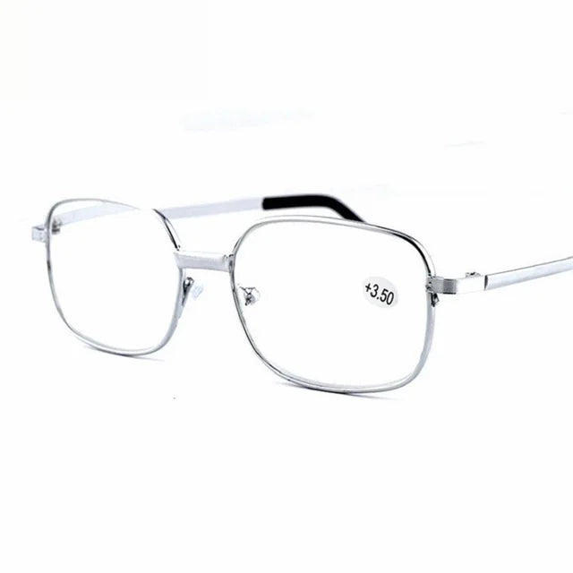 Real Glass Lens Reading Glasses Men Women Square Full Frame Presbyopic Glasses Anti-Scratch Diopter Eyewear +1.5 2.0 2.5