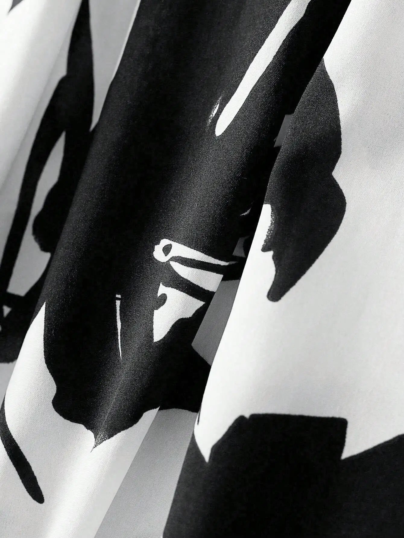 2025 Hot Recommendation! Black - and - White Ink - Wash Floral Print Maxi Skirt. The Elastic - Waist Design Offers Comfort and F