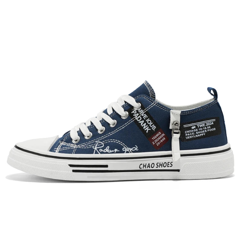 2025 Men's Canvas Fashion Buckled Canvas Sneakers Lightweight and Non-Slip Skateboarding Comfortable Casual Workwear For Men