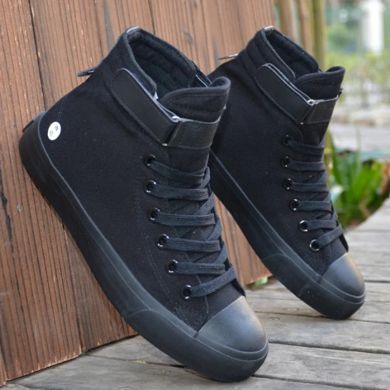 White Canvas Shoe 2025 Summer New Mens Sneakers Fashion Breathable Sneaker Non-slip Flat Casual Men Shoes High Top