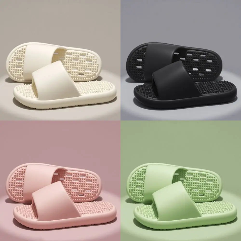 Soft Anti Slip Flat Slippers Anti Odor Hollow Slides Sandals Beachwear Shoes Open-toe Slippers Women Men Indoor