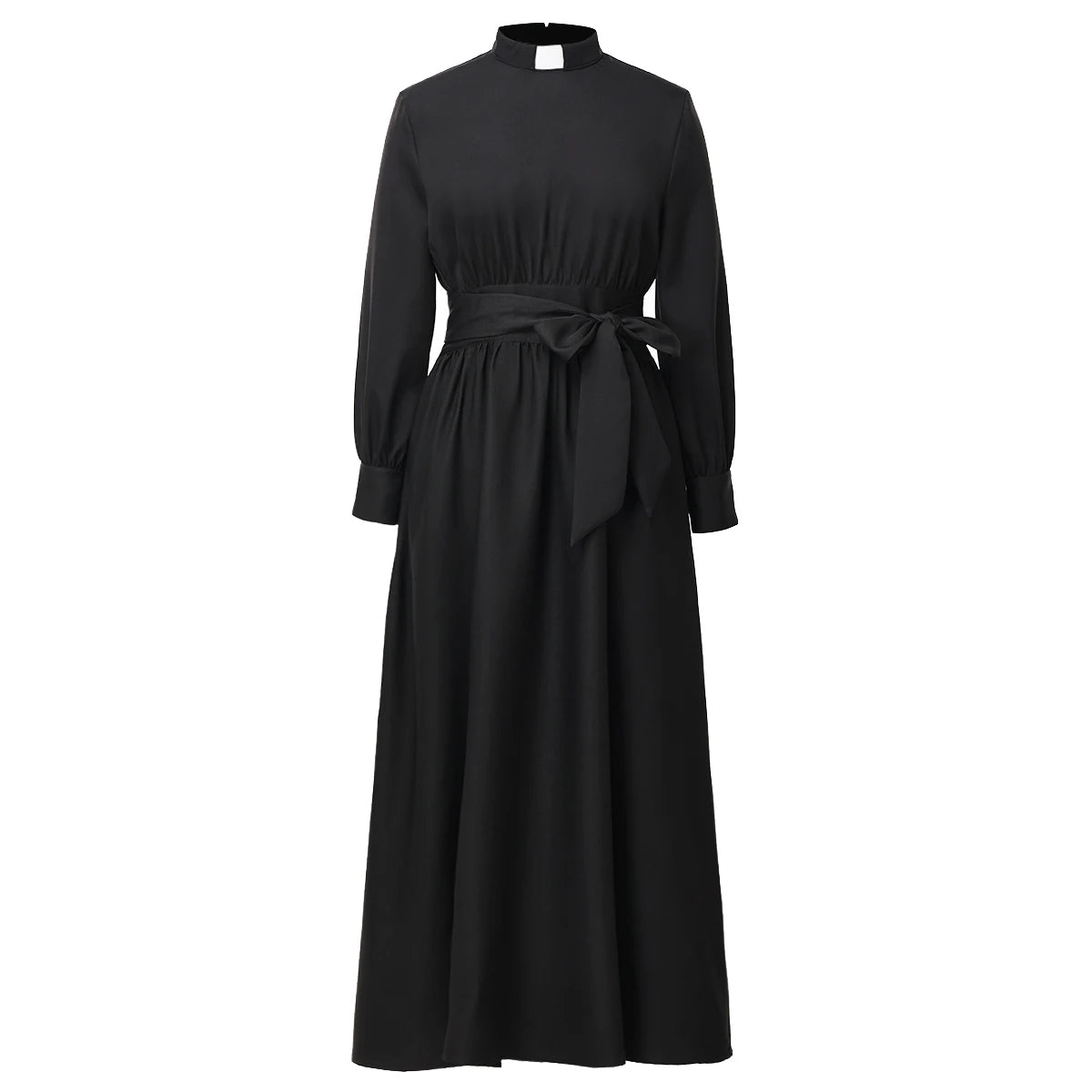 Clergy Dresses for Women Minister Liturgical Praise Dress Maxi Length Tab Collar Robe Worship Costume