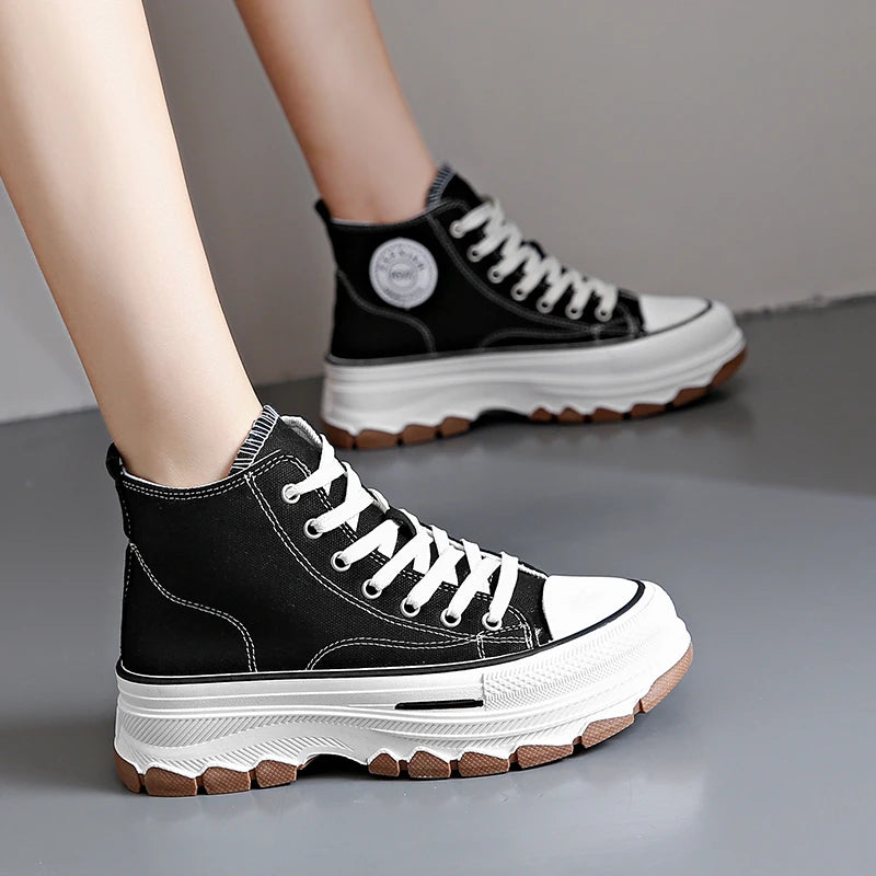 2024 Canvas Shoes Women Casual Platform Sneakers Stars Canvas Trainers Running Sport Shoes Tennis Shoes Outdoor Walking Sneakers