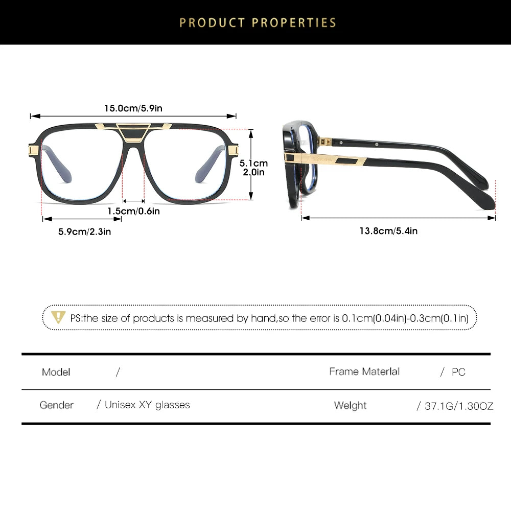 New fashion retro large-framed glasses, end personalized fashion fashionable casual glasses, suitable for daily wear of party
