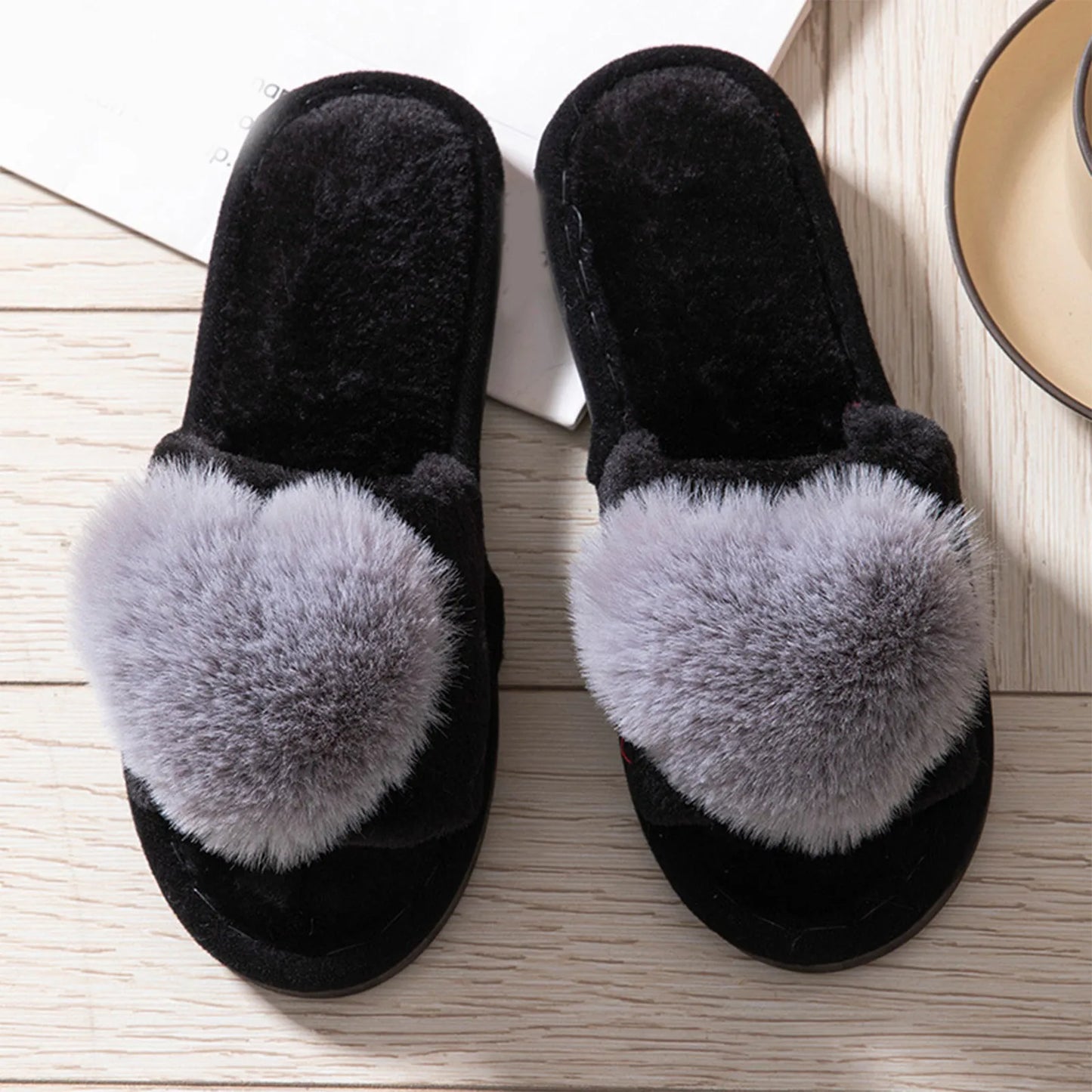 Women'S Slippers Love Plush Cute Home Leisure Slippers Soft And Cute Bedroom Wear Warm And Comfortable For Daily Home
