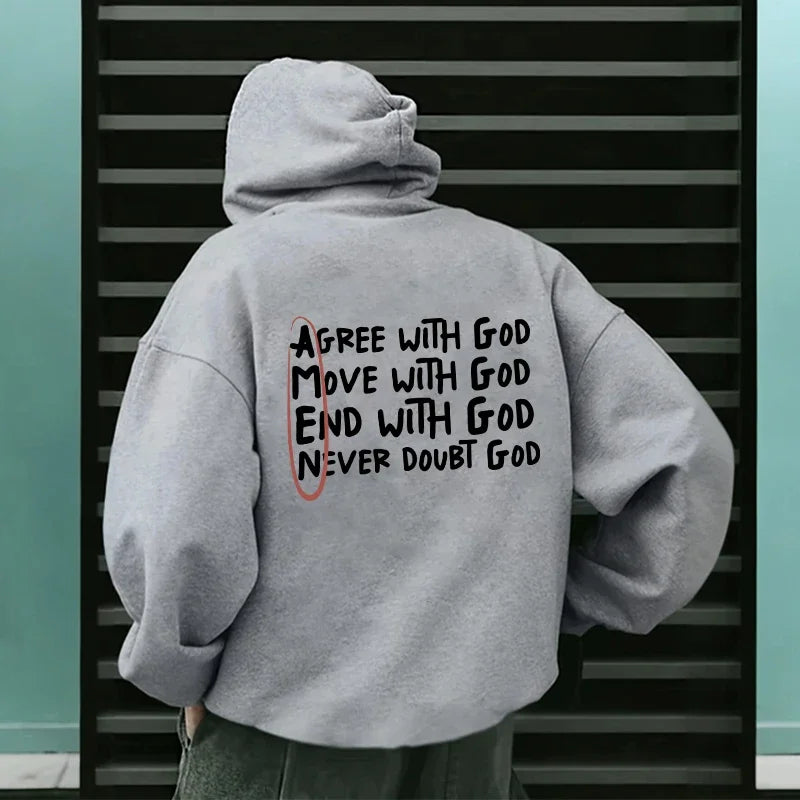 2025 Hot Sale Christian God Printed Hoodie for Men High Quality All Season Pullover Hooded Long Sleeved Top Daily Casual Fashion