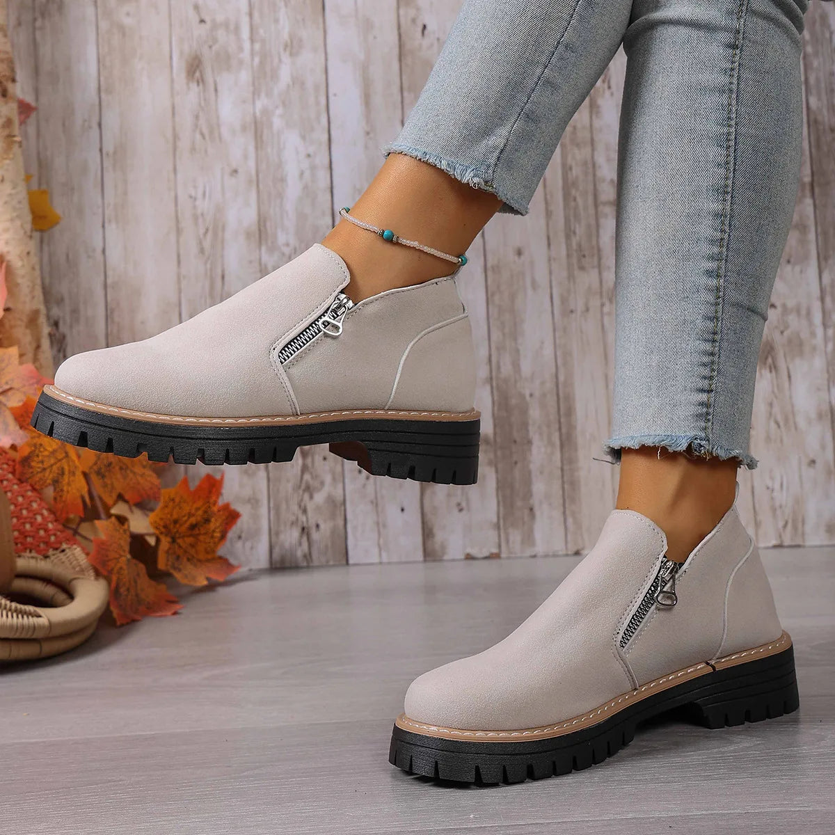 Women Comfortable Ankle Boots New Casual Anti-slip Platform Boots Fashion Outdoor High Top Wedding Shoes Women Zapatos De Mujer