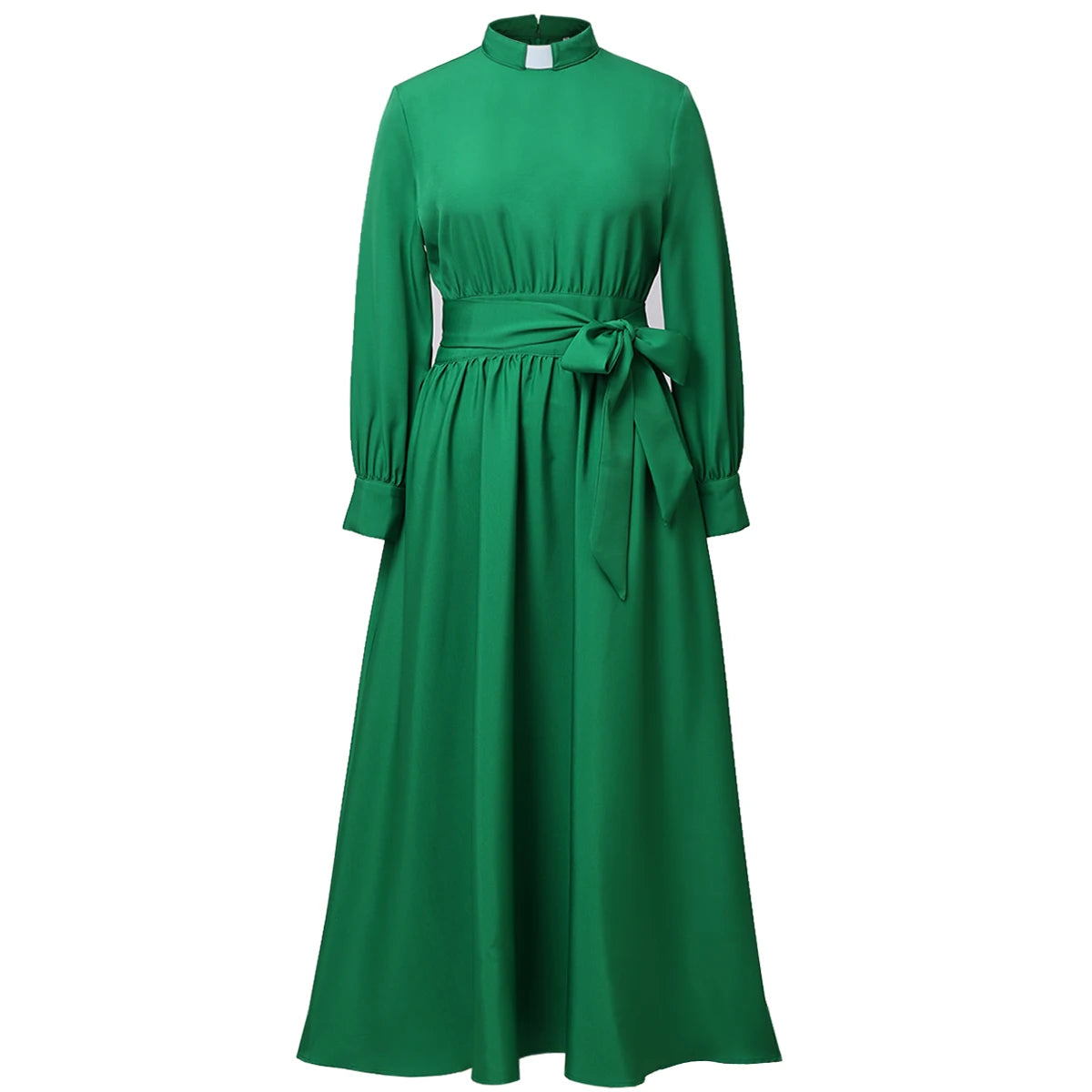 Clergy Dresses for Women Minister Liturgical Praise Dress Maxi Length Tab Collar Robe Worship Costume
