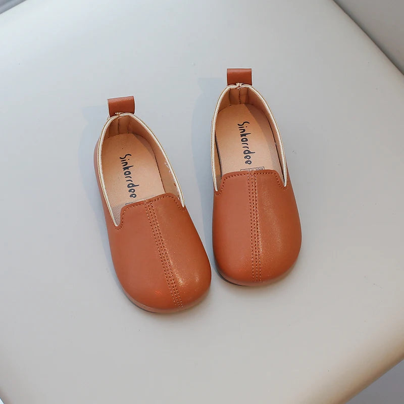 Girl's Loafers Casual Autumn Solid Color Daily Slip-on Kids Flat Shoes Shallow Flexiable Trendy Comfy Children Shoe 21-34
