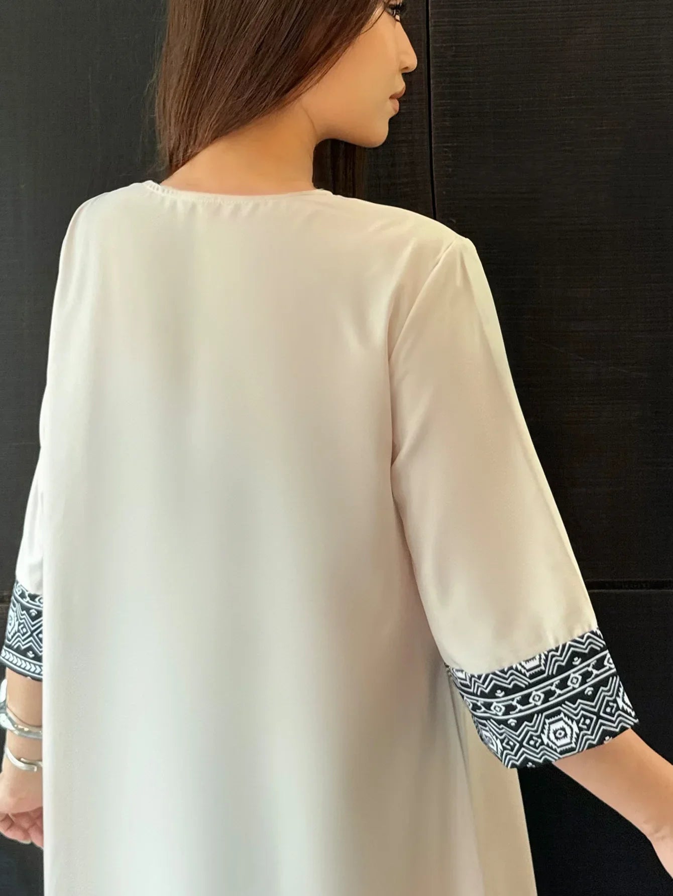 Muslim Maxi Dresses for Women Hijab Dress Elegant Woman Printed Ayabas Dresses Half Sleeve
