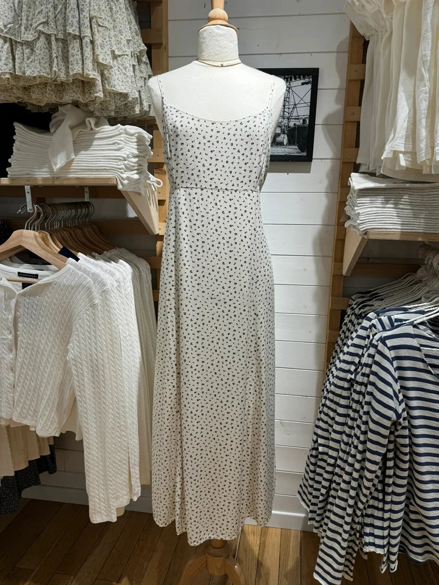 Floral Print Lace-up Maxi Dress Women Summer Blue Sleeveless A-line Long Dresses Female Casual Vintage Sweet Cute Vestidos New