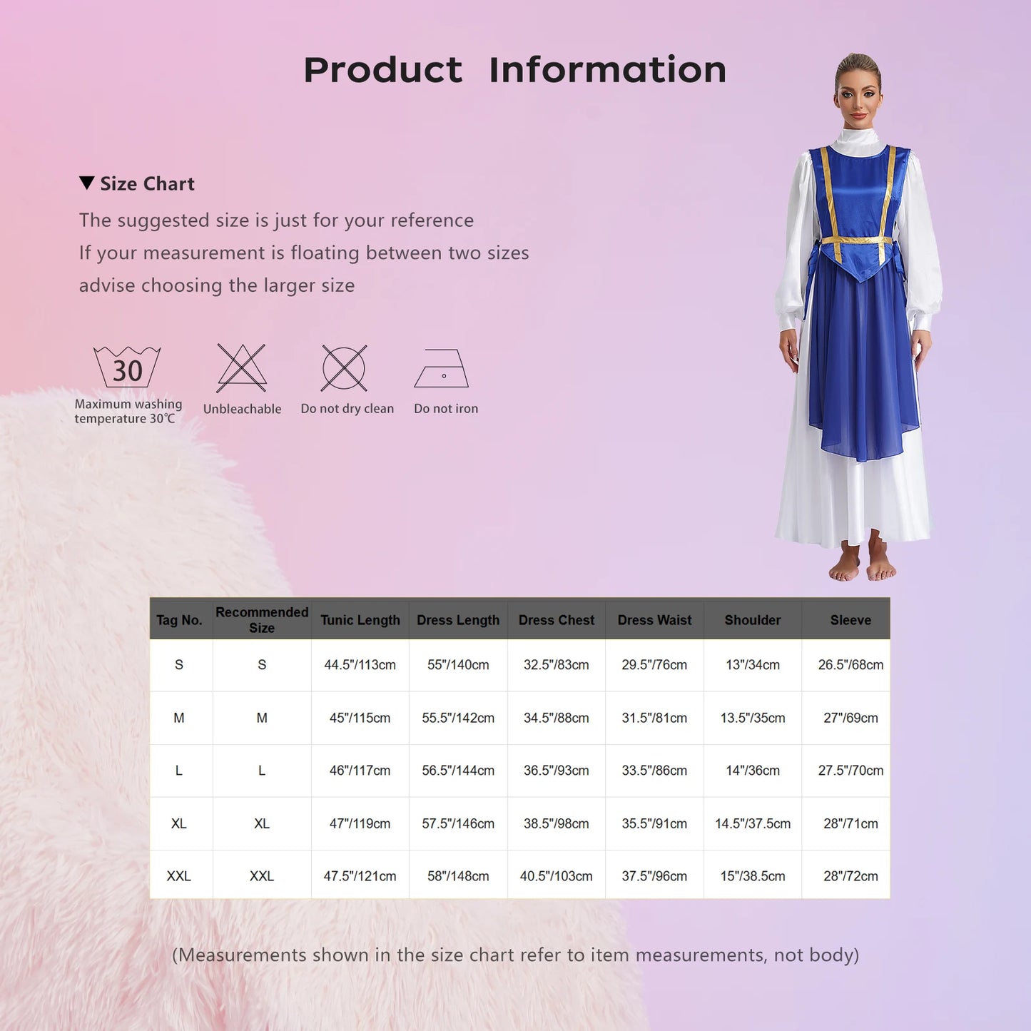 Women Liturgical Dance Choir Performance Costume Round Neck Sleeveless Lace-up Sides Split Satin Tunic Church Worship Dress Gown