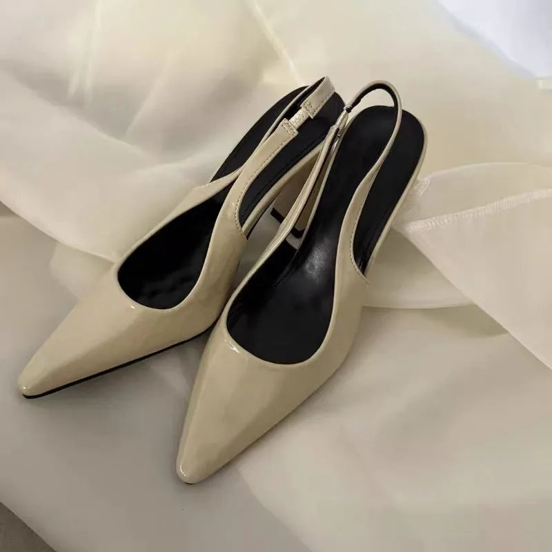 Block Heels Clear Sandals Female Shoe Chunky Girls Pointed Closed Fashion Comfort High Retro Open Pumps Scandals Toe Open Shoes