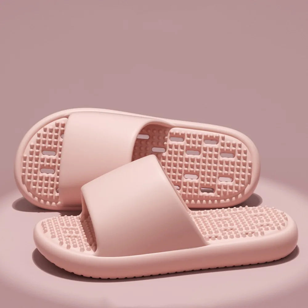 Soft Anti Slip Flat Slippers Anti Odor Hollow Slides Sandals Beachwear Shoes Open-toe Slippers Women Men Indoor