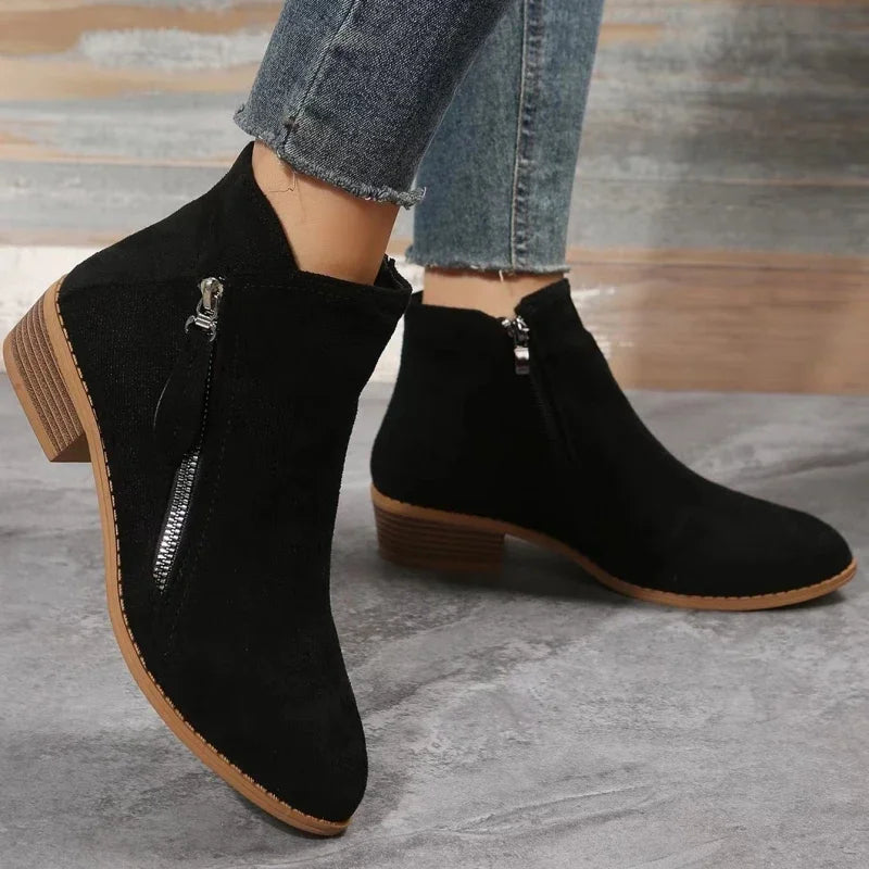 Women Ankle Boots Autumn Low Heels Boots Platform Sexy Ladies Khaki Pumps Boots Shoes 2023 New Winter Womens Boots