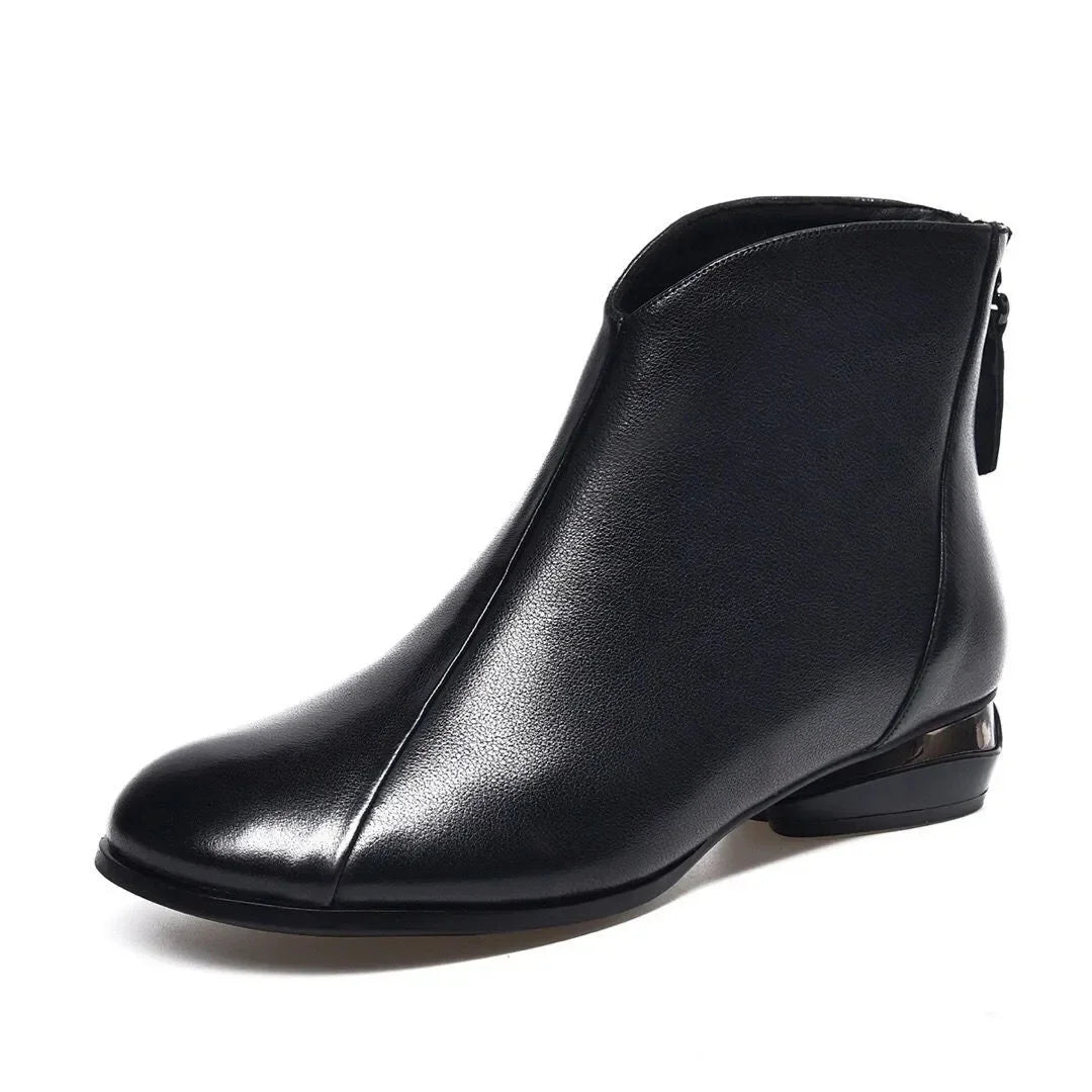Ankle Boots Ladies England Ladies Autumn Winter Short Boats Women Casual Daily Comfort Pu Leather Low Heel Casual Women's Shoes