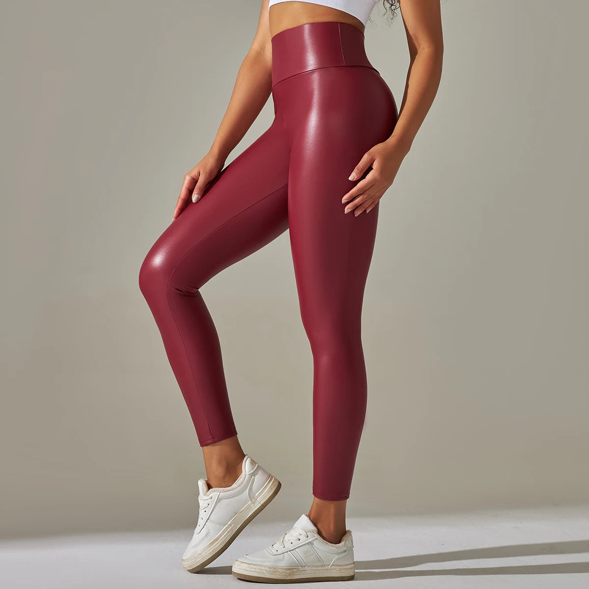 Fashion Black PU Leather Pants Women High Waist Skinny Push Up Leggings Elastic Trousers Jeggings Sexy Faux Leather Leggings