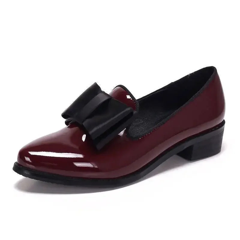 Pointed Toe Women Flats Shoes Bow Women Shoes Patent Leather Casual Single Summer Ballerina Women Shallow Mouth Shoes