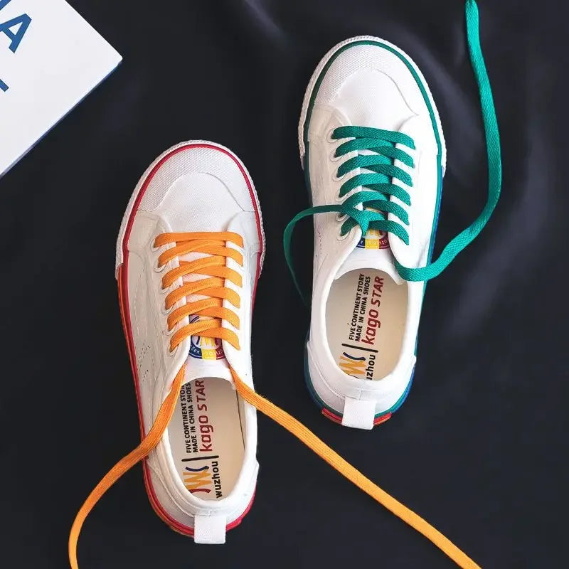 White Canvas Shoes for Women Spring Autumn Black Light On Sale High Quality Designer Luxury Stylish Casual Offer Woman Footwear