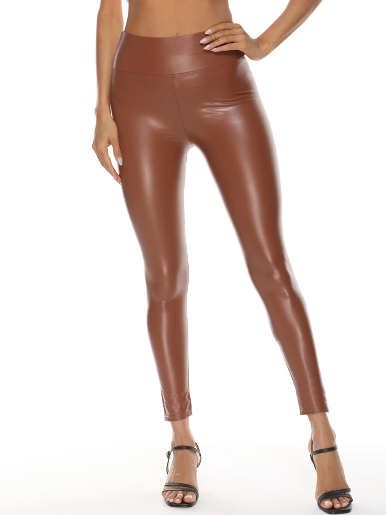 Sexy high waist PU leather pants women fashion casual black long skinny pencil pants streetwear trousers woman clothing leggings