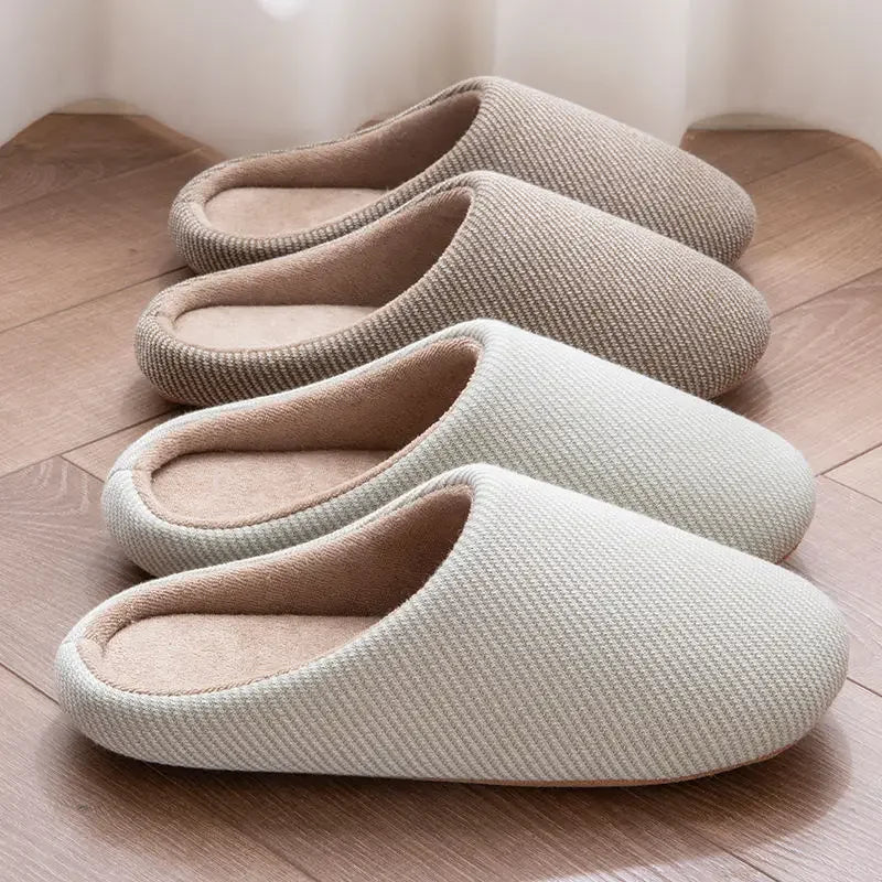 Men Home Slippers Women Soft Slipper Warm Indoor Slides Non-slip Couples Floor Shoes Autumn Spring Bedroom Light Slient Flats