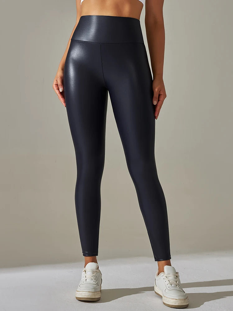 Fashion Black PU Leather Pants Women High Waist Skinny Push Up Leggings Elastic Trousers Jeggings Sexy Faux Leather Leggings