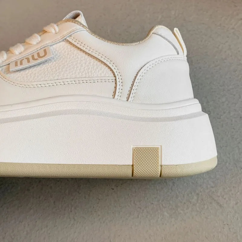 【2025 Best Seller】Women's Chunky Sole White Shoes Platform Sneakers Orthopedic Comfort Slip-On Lace-Up Casual Fashion Sneakers