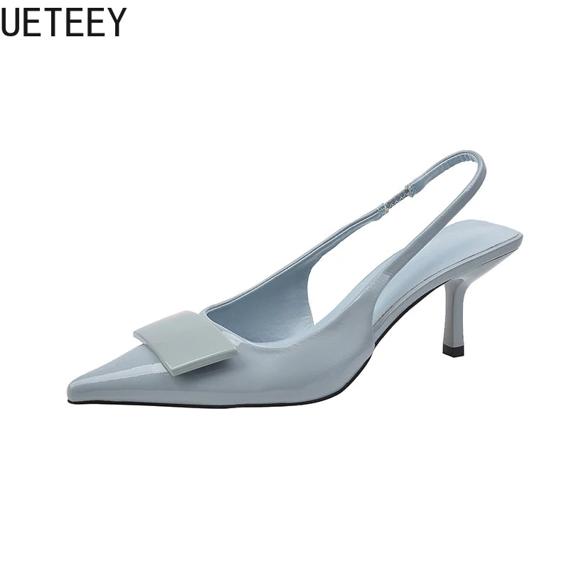 2025 Summer High Heel Women Sandals Fashion Pointed Toe Singbacks Shoes Design Style Banquet Party Sandalias Shoes