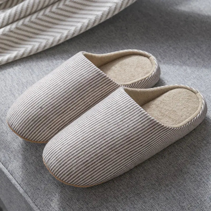Men Home Slippers Women Soft Slipper Warm Indoor Slides Non-slip Couples Floor Shoes Autumn Spring Bedroom Light Slient Flats