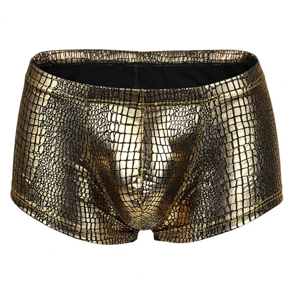 Snake Skin Pattern Boxer Shorts Men's Underwear Underpants Breathable Sexy Slim Panties Male Underpants Lingerie L-6XL