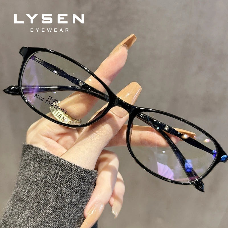 LYSEN Classic Rectangular Reading Glasses Lady Progressive Prescription Glasses Myopia Anti Blue Light Anti-Reflection Eyewear