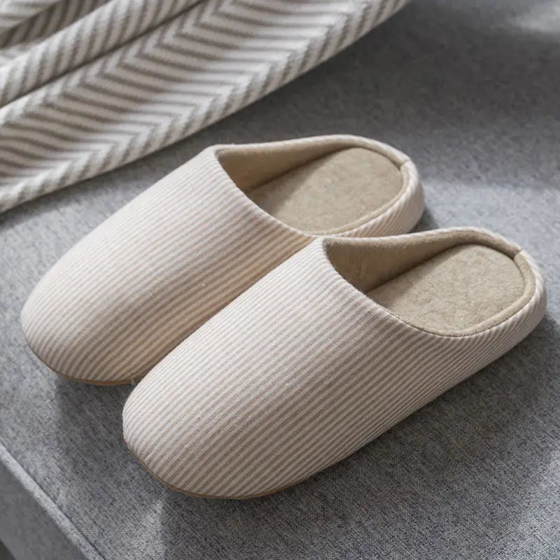 Men Home Slippers Women Soft Slipper Warm Indoor Slides Non-slip Couples Floor Shoes Autumn Spring Bedroom Light Slient Flats