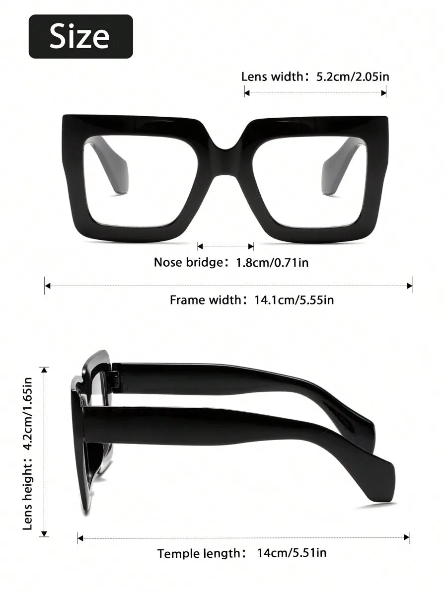 2/3/4PCS Fashion Classic Square Clear Glasses For Trendy Women Daily Life Cool Men Reading Clothing Accessories.