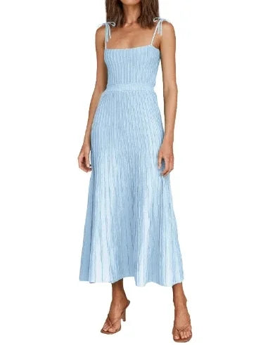 Backless Ribbed Maxi Dress For Women Summer New Holiday Party Stretch High Waist Bodycon Maternity Dresses Knit Sundress