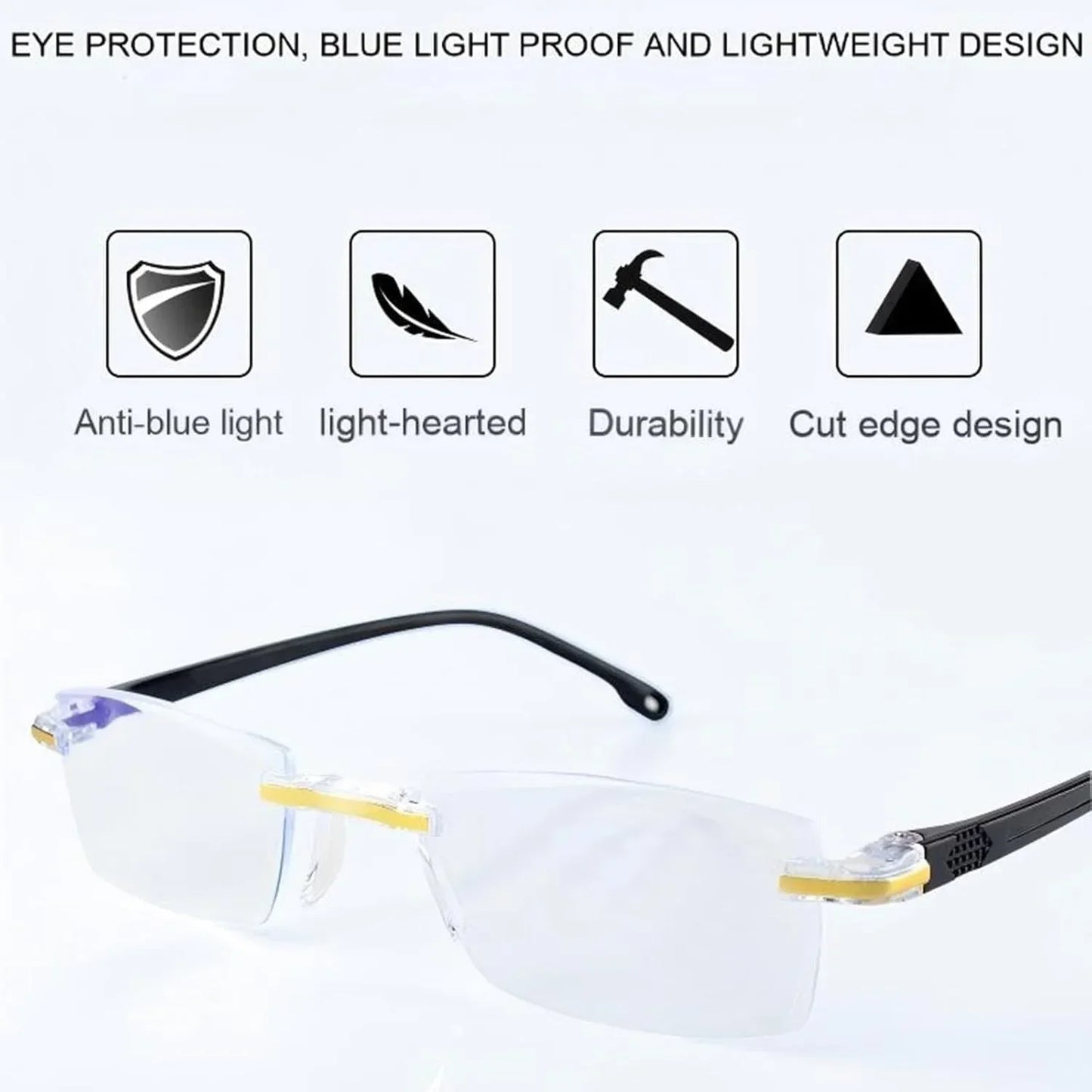 Glasses – Auto-Focus Reading Glasses for Men & Women Anti-Blue Light Intelligent Zoom with Eyeglasses Case Glasses Cloth