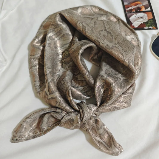 Headwear Y2K Snake Print Hair Scarf Soft Hip Hop Serpentine Hair Band Turban Square Snake Punk Bandana Girls
