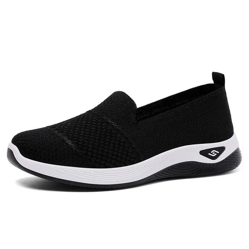 Women's Loafers Knitted Casual Shoes Lightweight Platform Sneakers Breathable Soft Sole Walking Shoes Slip on Wedges Women Shoes