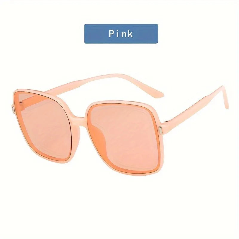 Ladies' oversized square glasses - retro circular gradient fashion glasses suitable for daily photography