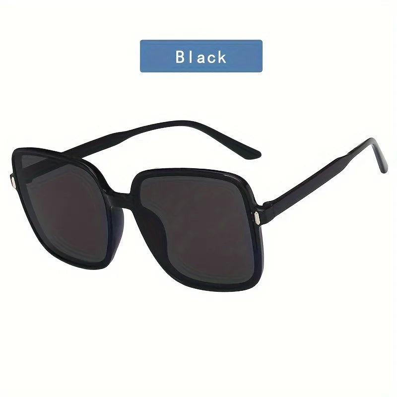 Ladies' oversized square glasses - retro circular gradient fashion glasses suitable for daily photography