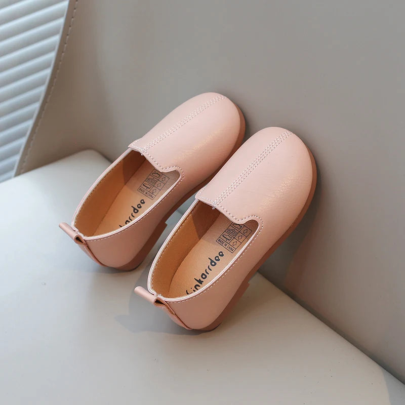 Girl's Loafers Casual Autumn Solid Color Daily Slip-on Kids Flat Shoes Shallow Flexiable Trendy  Comfy Children Shoe 21-34