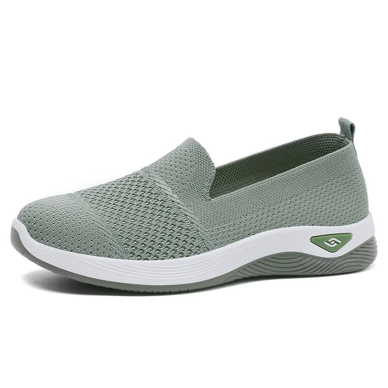 Women's Loafers Knitted Casual Shoes Lightweight Platform Sneakers Breathable Soft Sole Walking Shoes Slip on Wedges Women Shoes